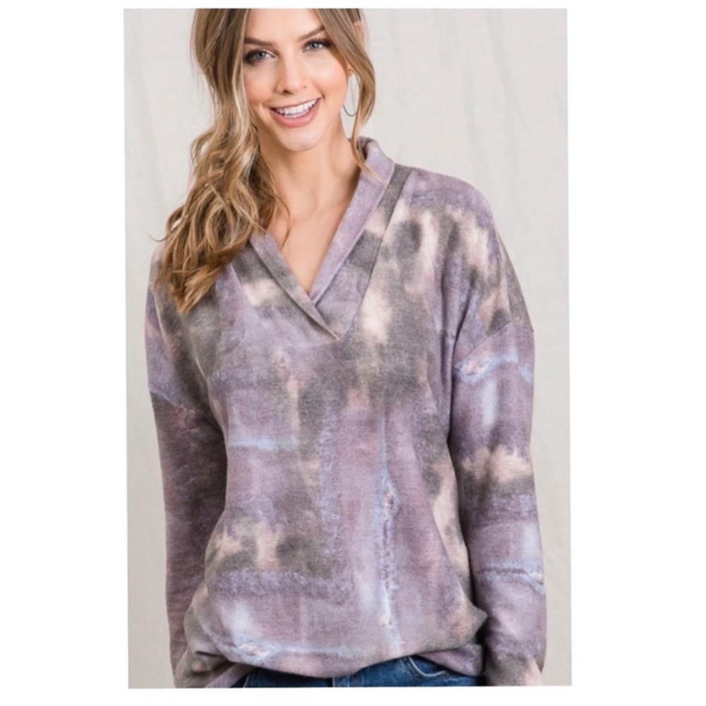 Brushed Tie Dye Long Sleeve Top